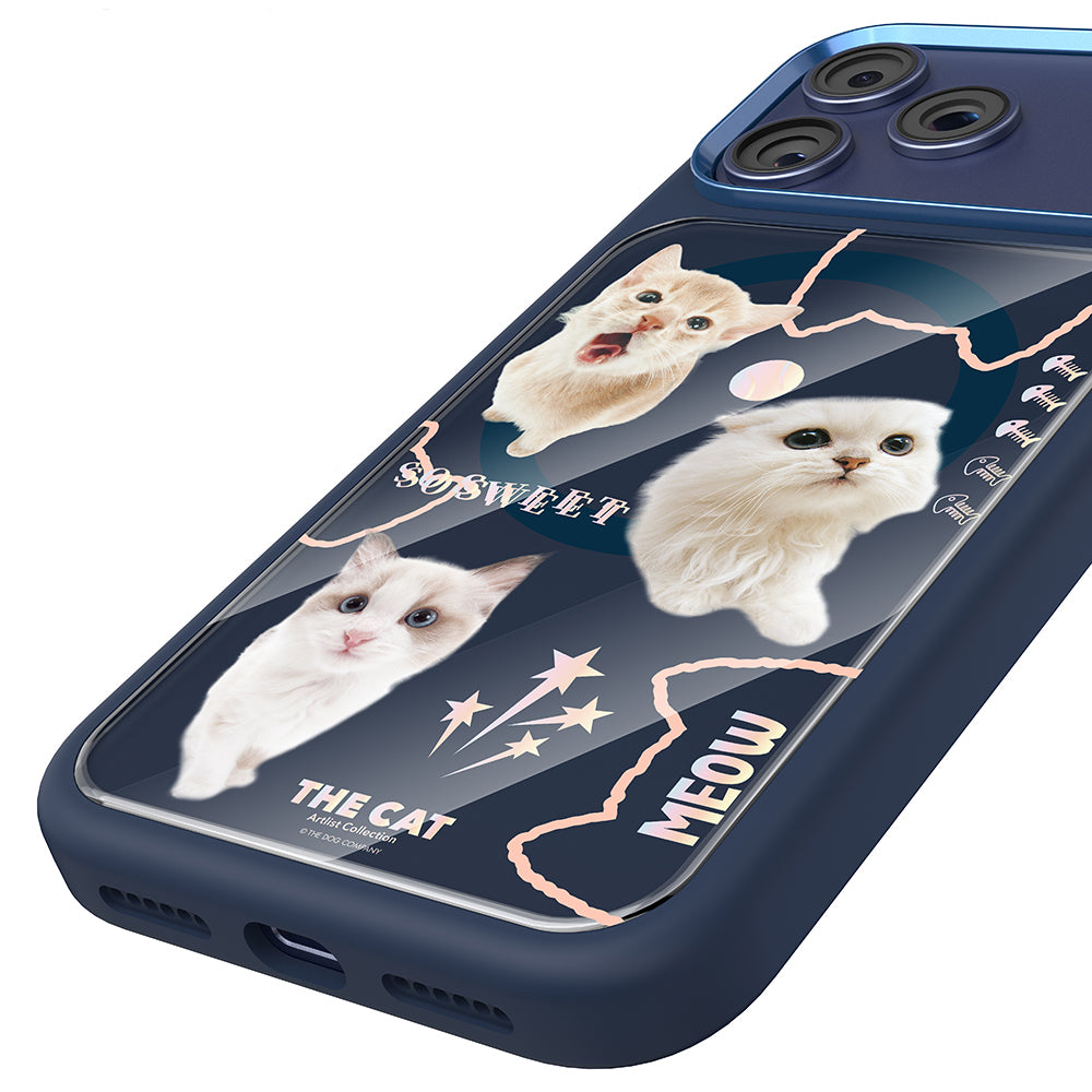 Apple iPhone 18 Pro Max Kılıf M-safe Şarj Özellikli 3D Baskılı Tasarım Mutural The Cat Serisi Kapak