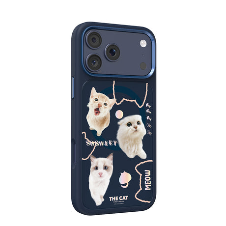 Apple iPhone 18 Pro Max Kılıf M-safe Şarj Özellikli 3D Baskılı Tasarım Mutural The Cat Serisi Kapak