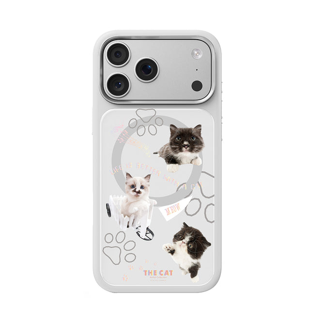 Apple iPhone 18 Pro Max Kılıf M-safe Şarj Özellikli 3D Baskılı Tasarım Mutural The Cat Serisi Kapak