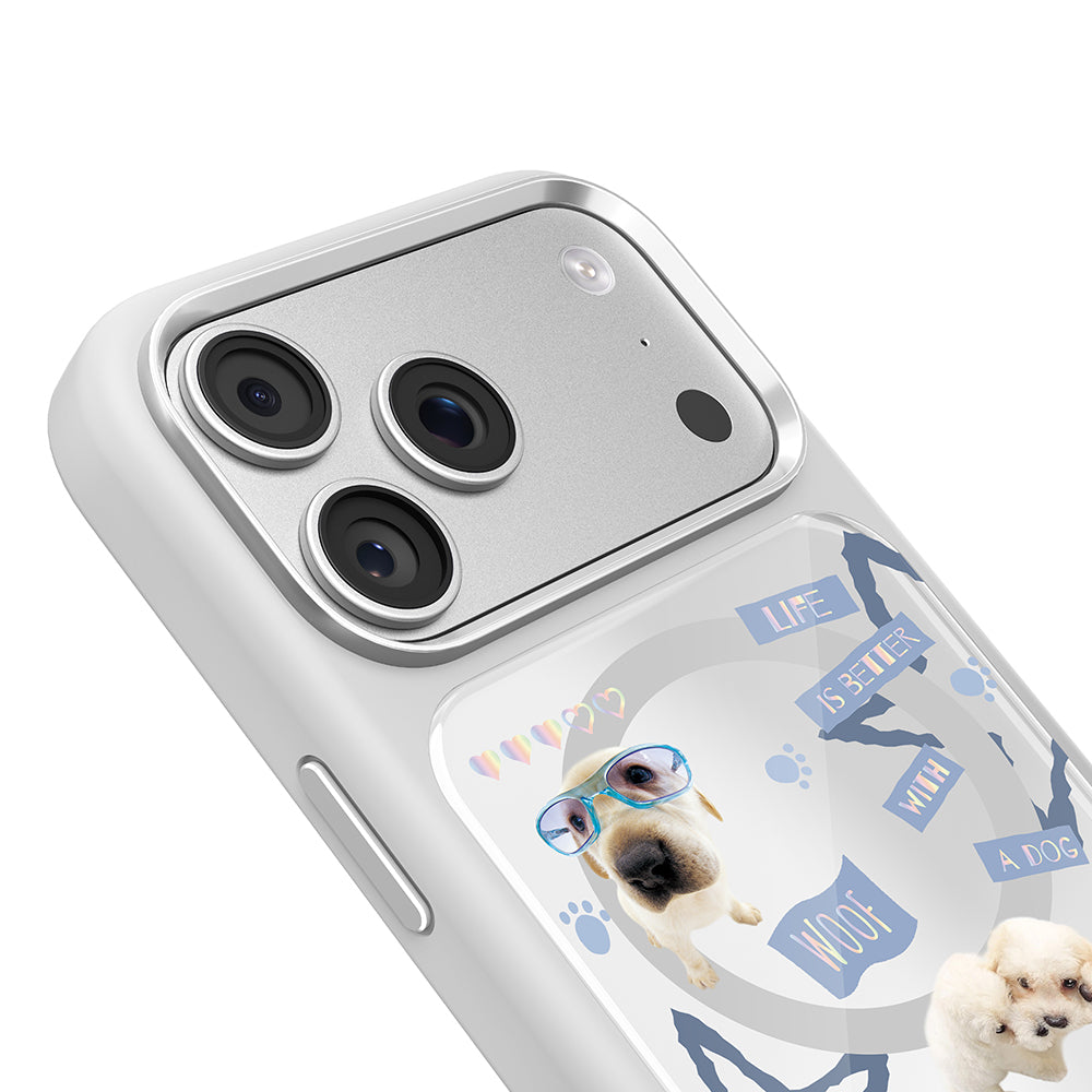 Apple iPhone 18 Pro Max Kılıf M-safe Şarj Özellikli 3D Baskılı Tasarım Mutural The Dog Serisi Kapak