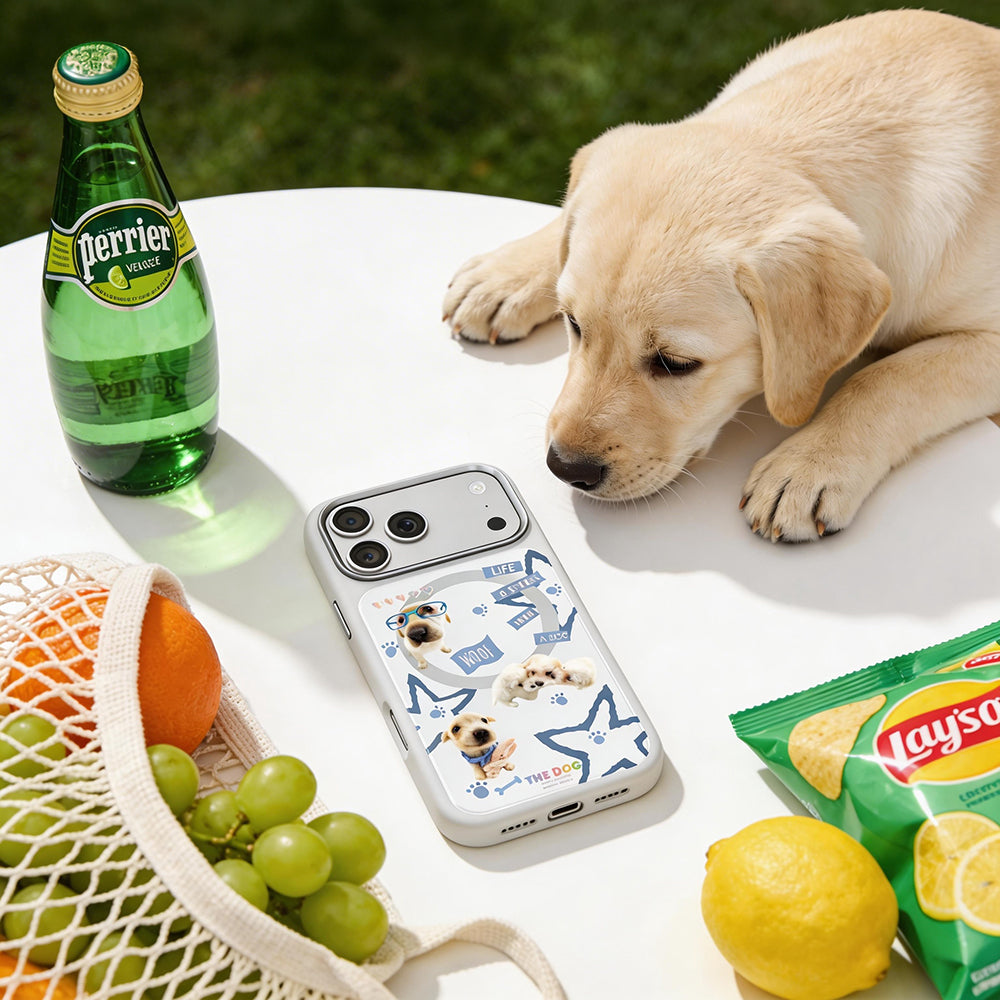 Apple iPhone 18 Pro Max Kılıf M-safe Şarj Özellikli 3D Baskılı Tasarım Mutural The Dog Serisi Kapak
