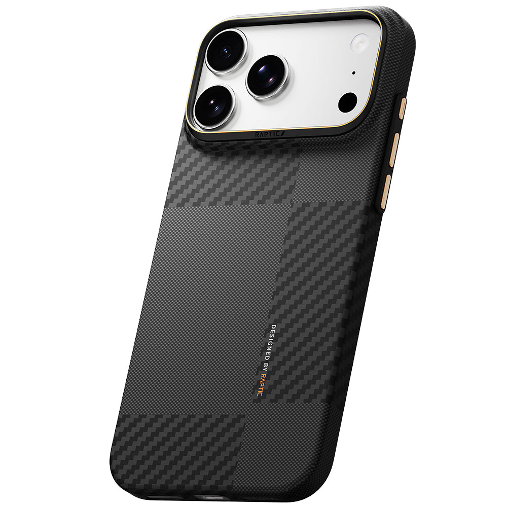 Apple iPhone 18 Pro Max Kılıf M-safe Şarj Özellikli 600D Metal Kamera Çerçeveli Raptic Aramid Fiber Karbon Geotik Serisi Kapak