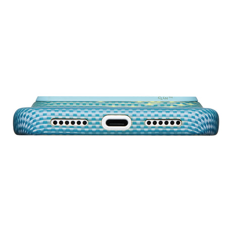 Apple iPhone 18 Pro Max Kılıf M-safe Şarj Özellikli Aramid Karbon Fiber Pitaka Glints of Gold Ultra Slim Serisi Kapak