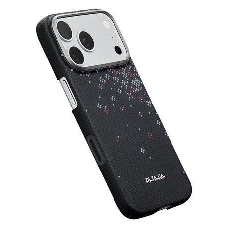Apple iPhone 18 Pro Max Kılıf M-safe Şarj Özellikli Aramid Karbon Fiber Pitaka Sakura Hours Serisi Kapak