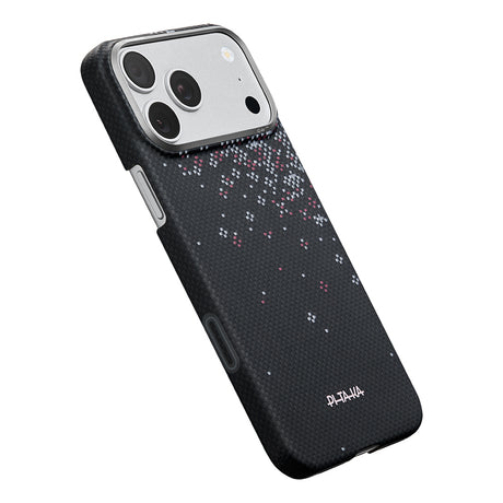 Apple iPhone 18 Pro Max Kılıf M-safe Şarj Özellikli Aramid Karbon Fiber Pitaka Sakura Hours Serisi Kapak