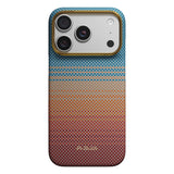 Apple iPhone 18 Pro Max Kılıf M-safe Şarj Özellikli Aramid Fiber Pitaka Sunset 2.0 California Dream Serisi