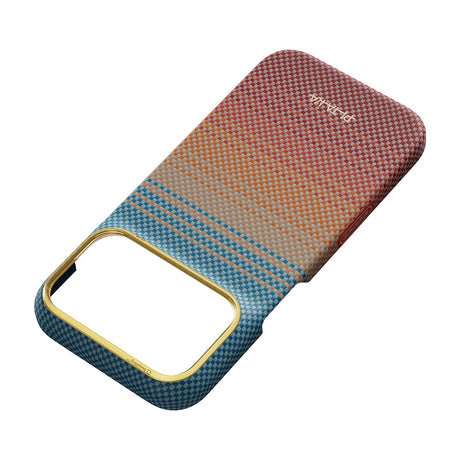 Apple iPhone 18 Pro Max Kılıf M-safe Şarj Özellikli Aramid Fiber Pitaka Sunset 2.0 California Dream Serisi