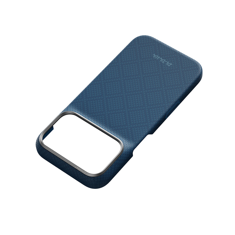 Apple iPhone 18 Pro Max Kılıf M-safe Şarj Özellikli Aramid Karbon Fiber Pitaka Argyle Serisi Kapak