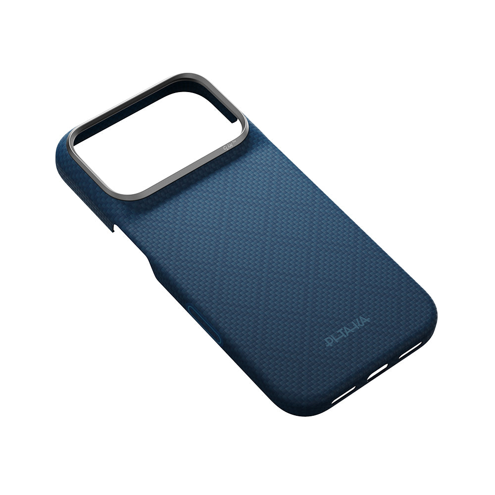 Apple iPhone 18 Pro Max Kılıf M-safe Şarj Özellikli Aramid Karbon Fiber Pitaka Argyle Serisi Kapak