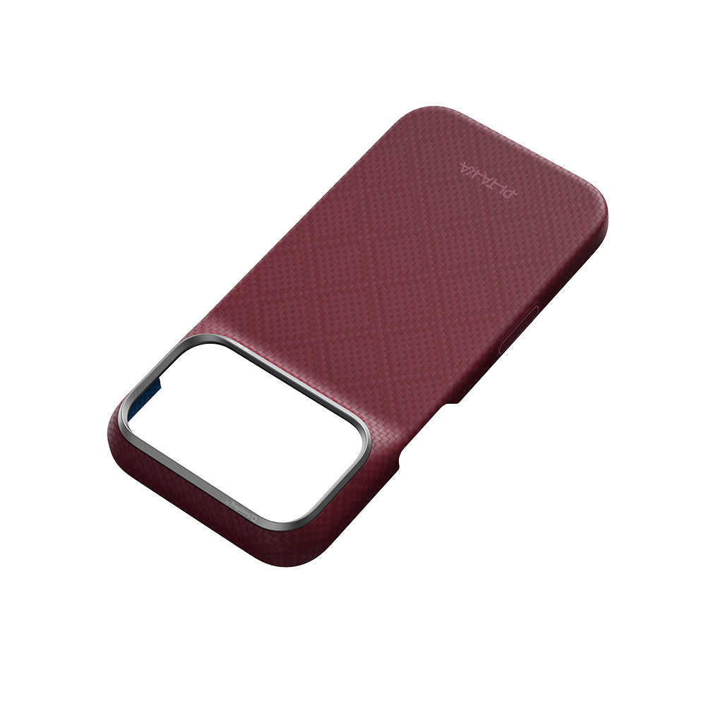 Apple iPhone 18 Pro Max Kılıf M-safe Şarj Özellikli Aramid Karbon Fiber Pitaka Argyle Serisi Kapak
