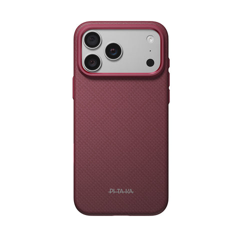 Apple iPhone 18 Pro Max Kılıf M-safe Şarj Özellikli Aramid Karbon Fiber Pitaka Argyle Serisi Summa Kapak