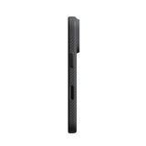 Apple iPhone 18 Pro Max Kılıf M-safe Şarj Özellikli Aramid Karbon Fiber Pitaka Military-Grade Classic Serisi New Logo Black-Grey Twill Kapak
