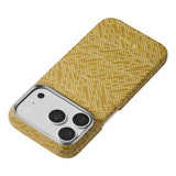 Apple iPhone 18 Pro Max Kılıf M-safe Şarj Özellikli Aramid Karbon Fiber Pitaka Wind Over Wheat Serisi Kapak