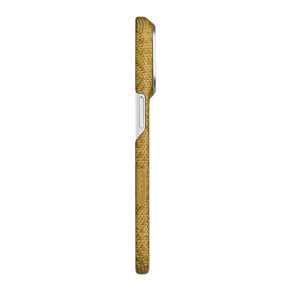 Apple iPhone 18 Pro Max Kılıf M-safe Şarj Özellikli Aramid Karbon Fiber Pitaka Wind Over Wheat Serisi Kapak