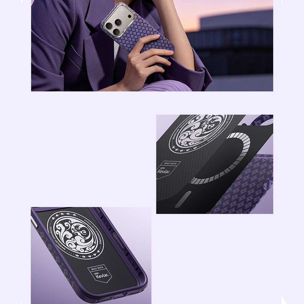 Apple iPhone 18 Pro Max Kılıf M-Safe Şarj Özellikli Benks ArmorPro ArmorEdge X9 Serisi Kevlar Karbon Kapak