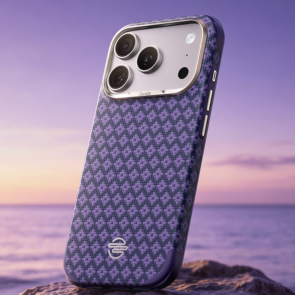 Apple iPhone 18 Pro Max Kılıf M-Safe Şarj Özellikli Benks ArmorPro ArmorEdge X9 Serisi Kevlar Karbon Kapak