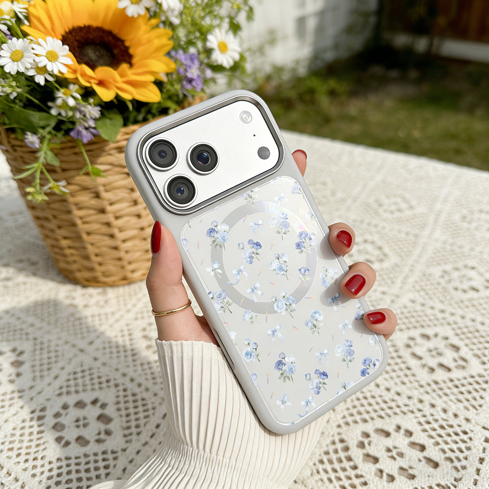 Apple iPhone 18 Pro Max Kılıf M-safe Şarj Özellikli Çiçek Tasarımlı Mutural Flower Serisi Kapak