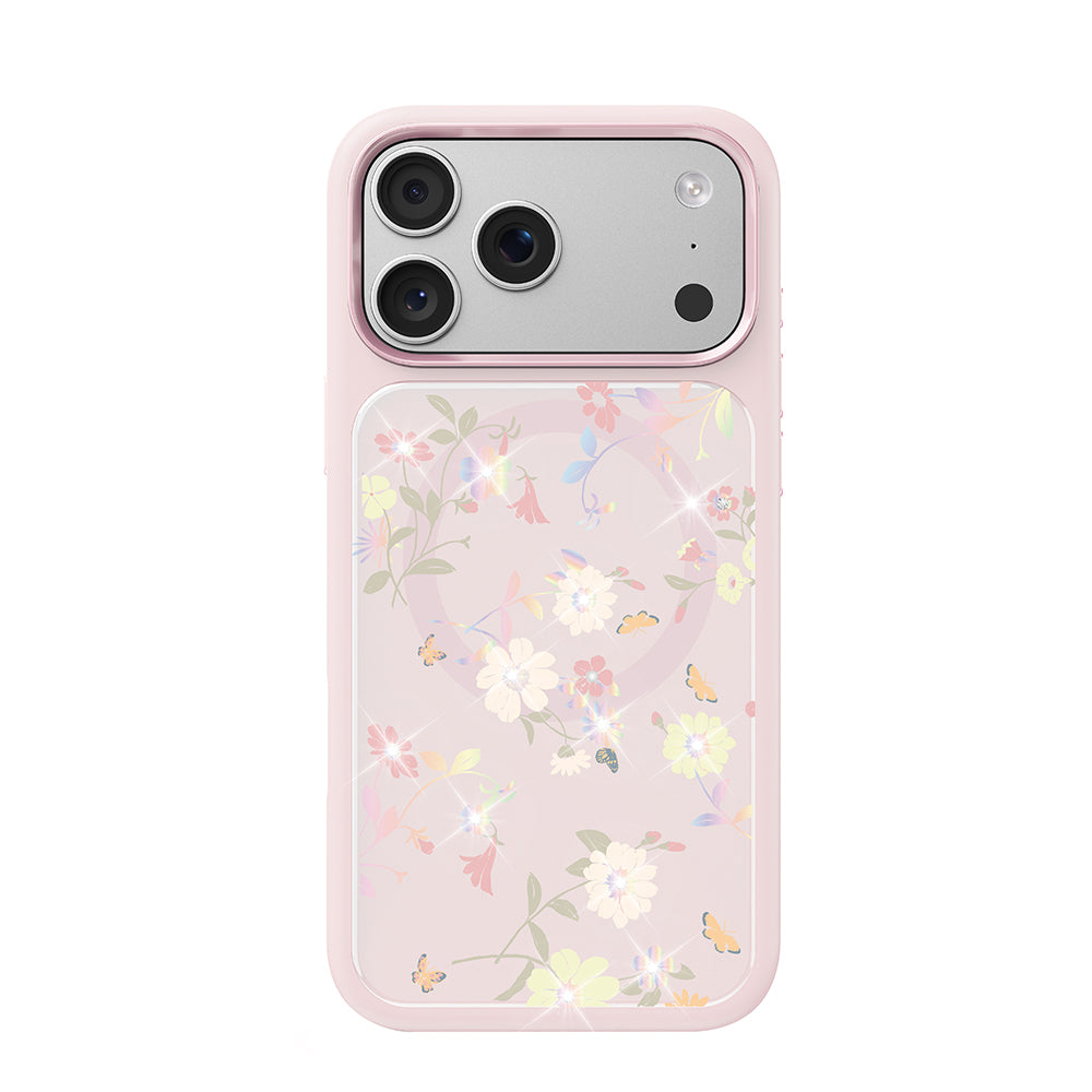 Apple iPhone 18 Pro Max Kılıf M-safe Şarj Özellikli Çiçek Tasarımlı Mutural Flower Serisi Kapak
