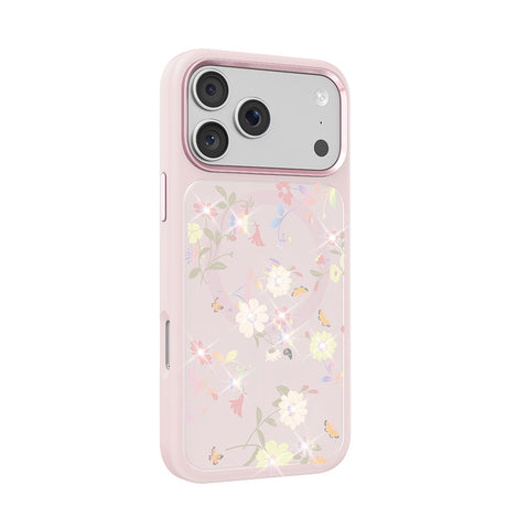 Apple iPhone 18 Pro Max Kılıf M-safe Şarj Özellikli Çiçek Tasarımlı Mutural Flower Serisi Kapak