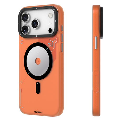 Apple iPhone 18 Pro Max Kılıf M-safe Şarj Özellikli Disk Desenli Youngkit Disc Battle Kapak