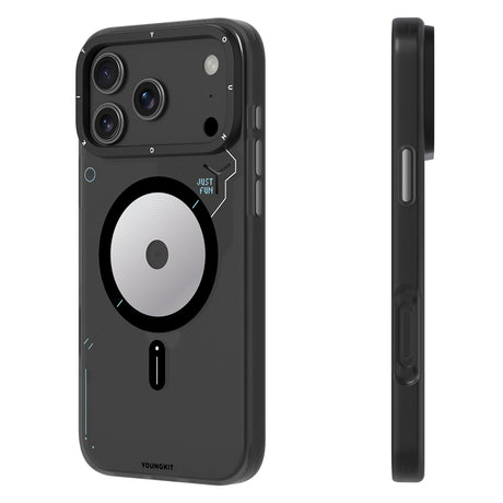 Apple iPhone 18 Pro Max Kılıf M-safe Şarj Özellikli Disk Desenli Youngkit Disc Battle Kapak