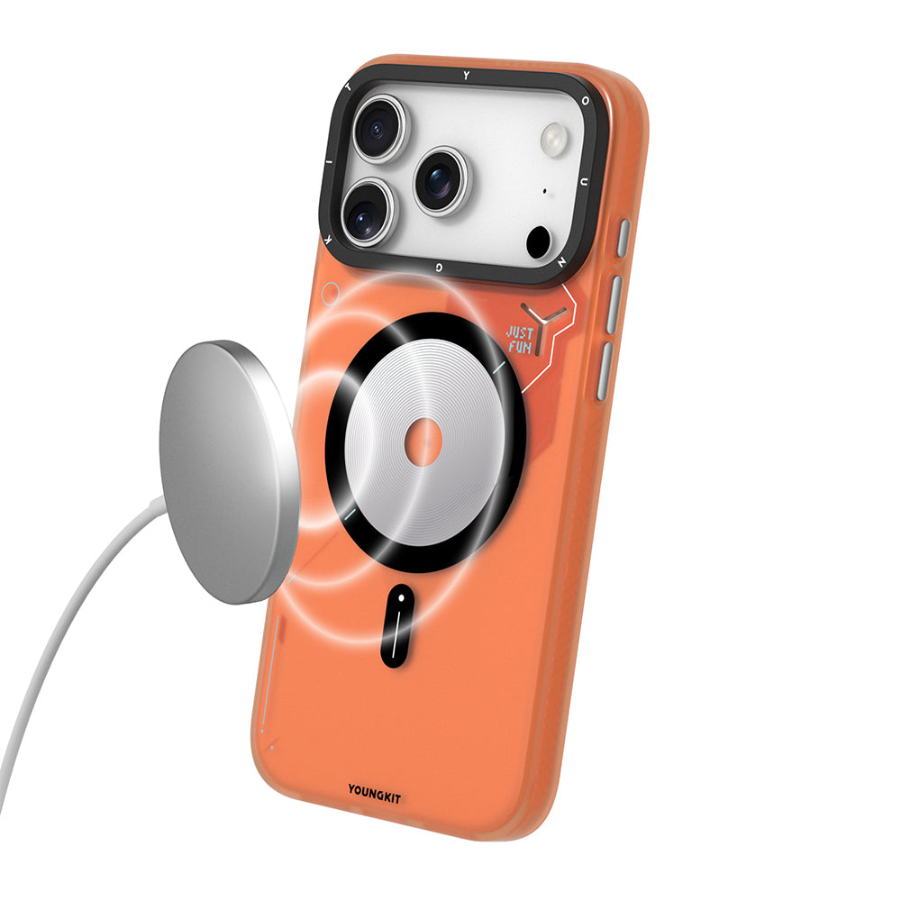 Apple iPhone 18 Pro Max Kılıf M-safe Şarj Özellikli Disk Desenli Youngkit Disc Battle Kapak
