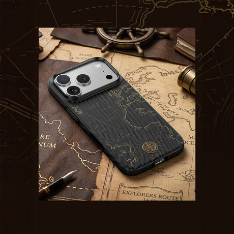 Apple iPhone 18 Pro Max Kılıf M-safe Şarj Özellikli Karbon Fiber Tasarımlı Benks ArmorEdge Air Navigator Kevlar Kapak