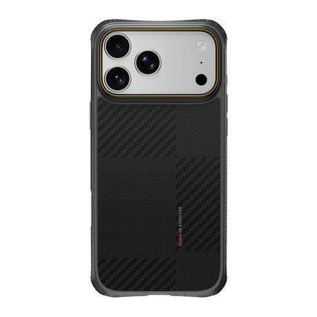 Apple iPhone 18 Pro Max Kılıf M-safe Şarj Özellikli Metal Kamera Çerçeveli Raptic Aramid Dual Karbon Fiber Mondrian Serisi Kapak