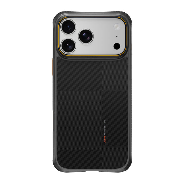 Apple iPhone 18 Pro Max Kılıf M-safe Şarj Özellikli Metal Kamera Çerçeveli Raptic Aramid Dual Karbon Fiber Mondrian Serisi Kapak
