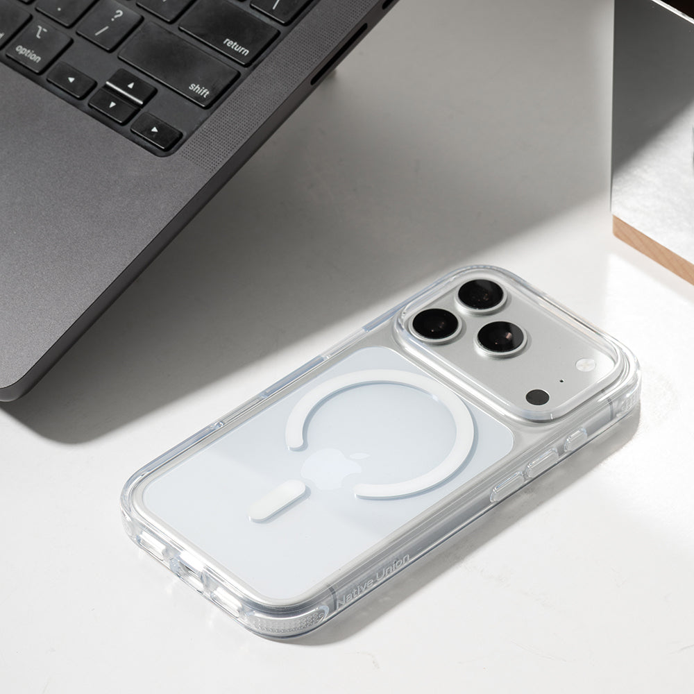 Apple iPhone 18 Pro Max Kılıf M-safe Şarj Özellikli Native Union Airbag Tasarımlı RE Clear Serisi Kapak