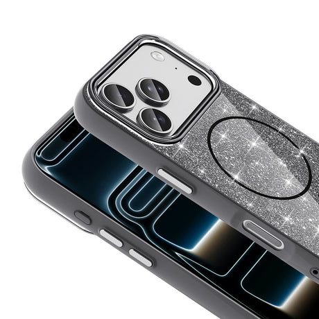 Apple iPhone 18 Pro Max Kılıf M-safe Şarj Özellikli Parlayan Simli Zore Okso Kapak