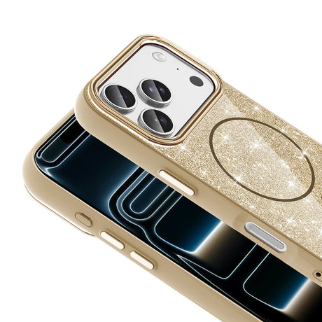 Apple iPhone 18 Pro Max Kılıf M-safe Şarj Özellikli Parlayan Simli Zore Okso Kapak