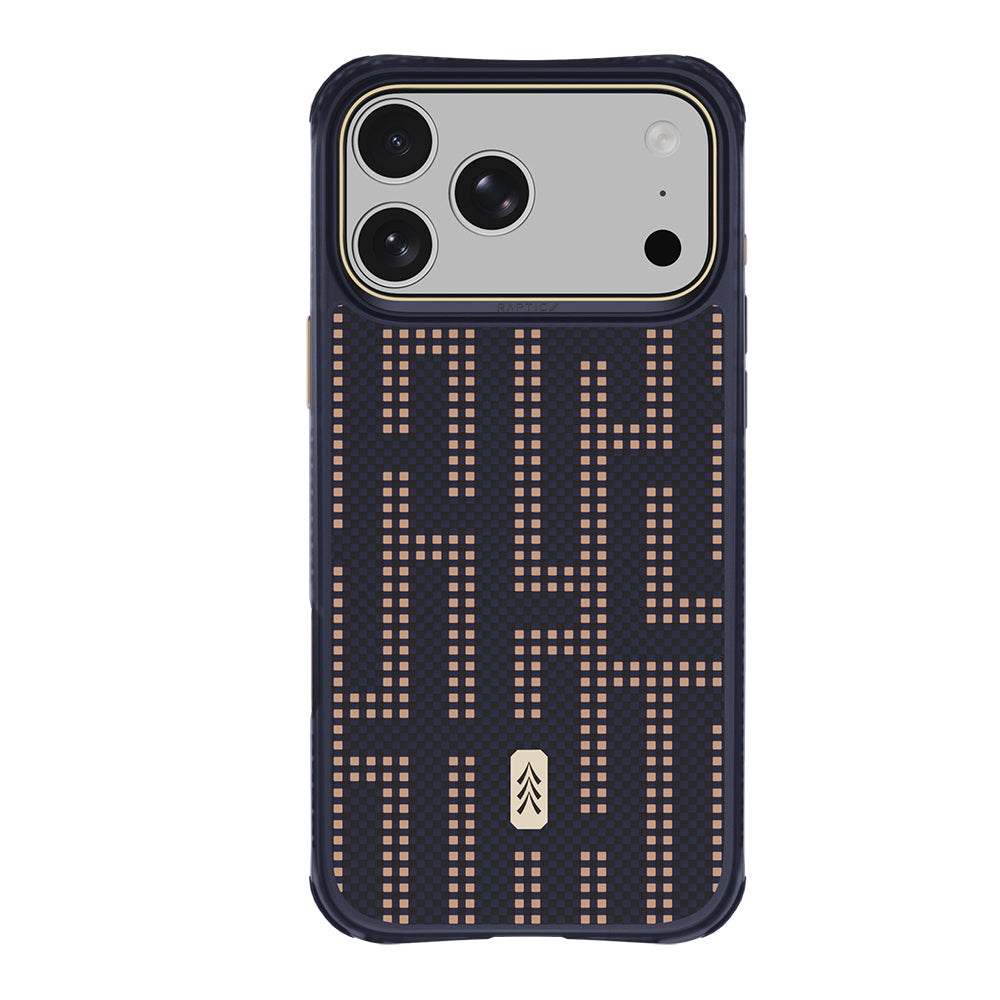 Apple iPhone 18 Pro Max Kılıf M-safe Şarj Özellikli Raptic Aramid Dual Grid Serisi Karbon Kapak