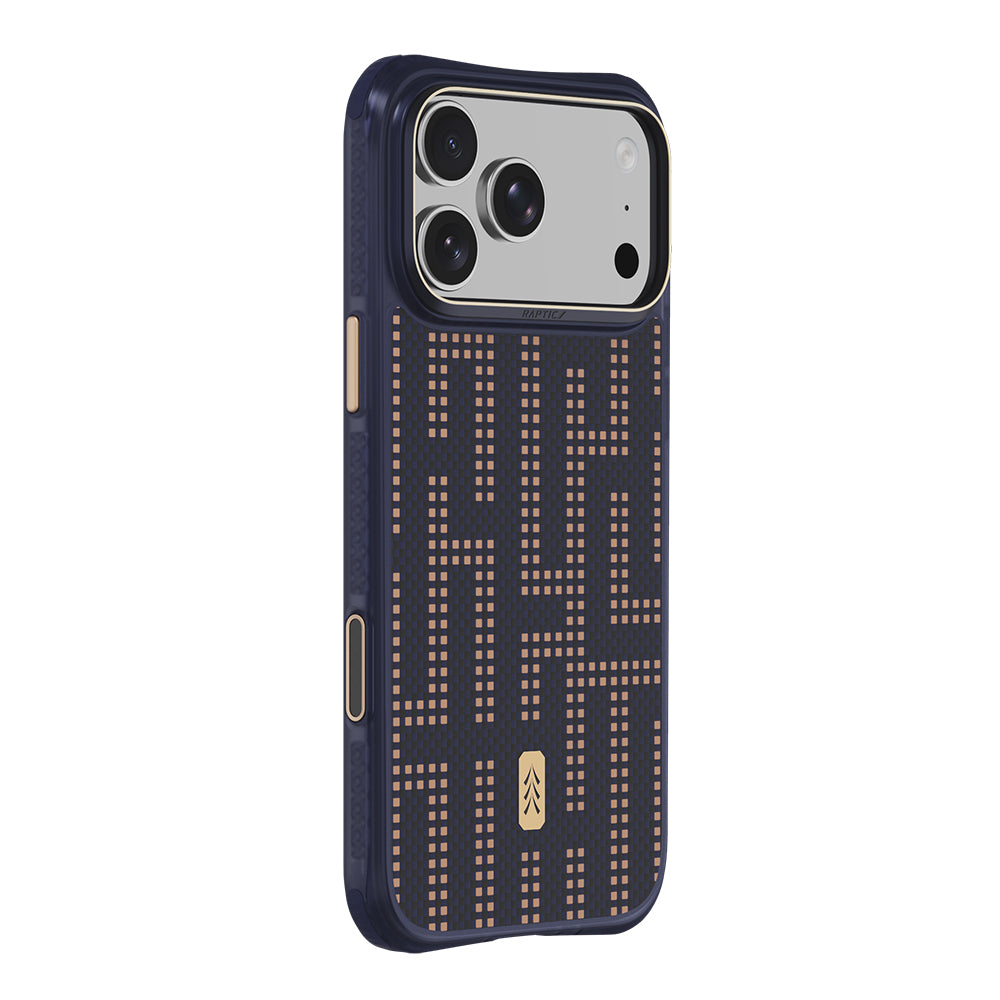 Apple iPhone 18 Pro Max Kılıf M-safe Şarj Özellikli Raptic Aramid Dual Grid Serisi Karbon Kapak