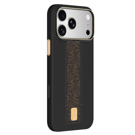 Apple iPhone 18 Pro Max Kılıf M-safe Şarj Özellikli Raptic Aramid Skin Rise Serisi 24 Ayar Altın Kaplamalı Karbon Kapak