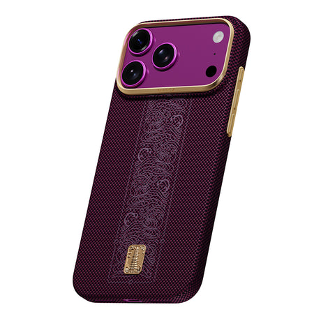 Apple iPhone 18 Pro Max Kılıf M-safe Şarj Özellikli Raptic Aramid Skin Rise Serisi 24 Ayar Altın Kaplamalı Karbon Kapak