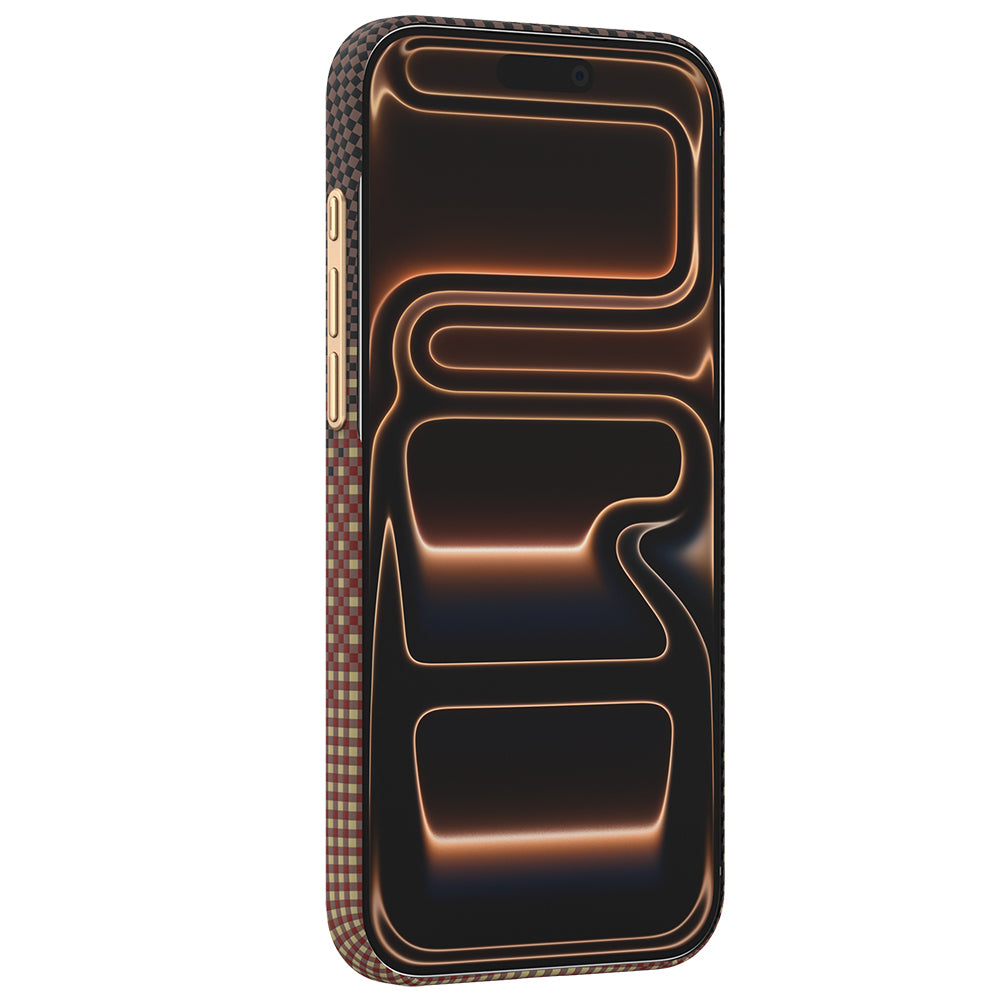 Apple iPhone 18 Pro Max Kılıf M-safe Şarj Özellikli Raptic Aramid Skin Serenity Serisi Karbon Kapak