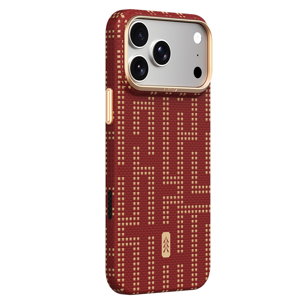 Apple iPhone 18 Pro Max Kılıf M-safe Şarj Özellikli Raptic Aramid Skin Serisi Karbon Kapak