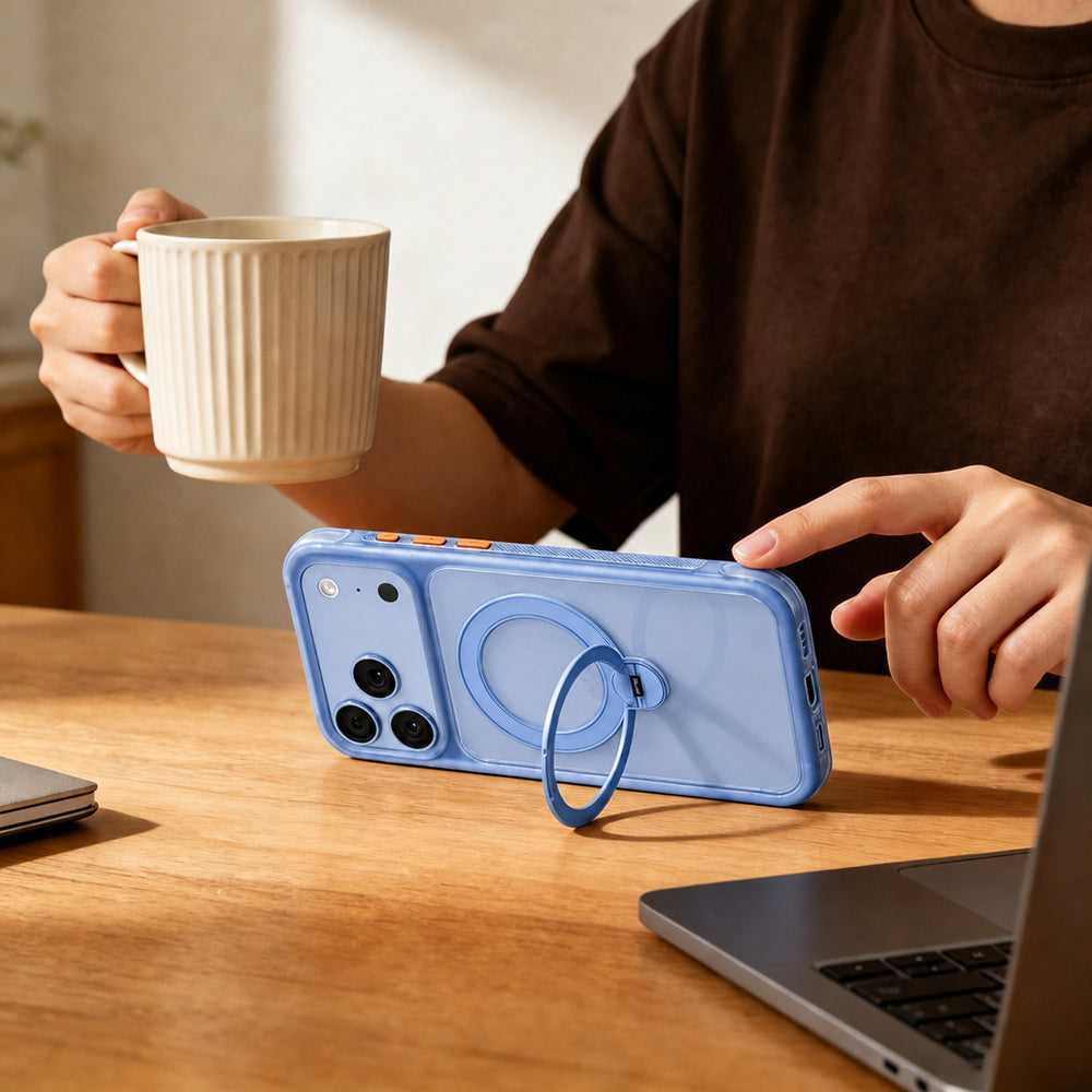 Apple iPhone 18 Pro Max Kılıf M-safe Şarj Özellikli Standlı Airbag Tasarımlı Mutural Air Shield Serisi Kapak