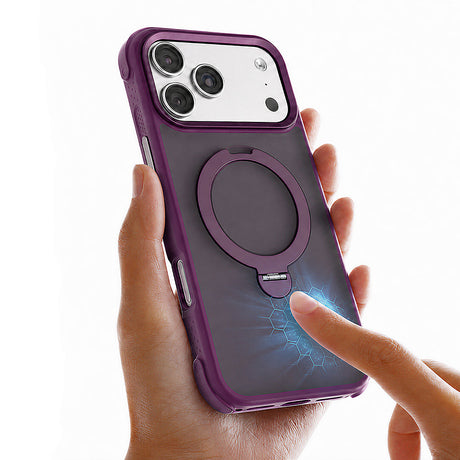 Apple iPhone 18 Pro Max Kılıf M-safe Şarj Özellikli Standlı Lenyes Eclat Kapak