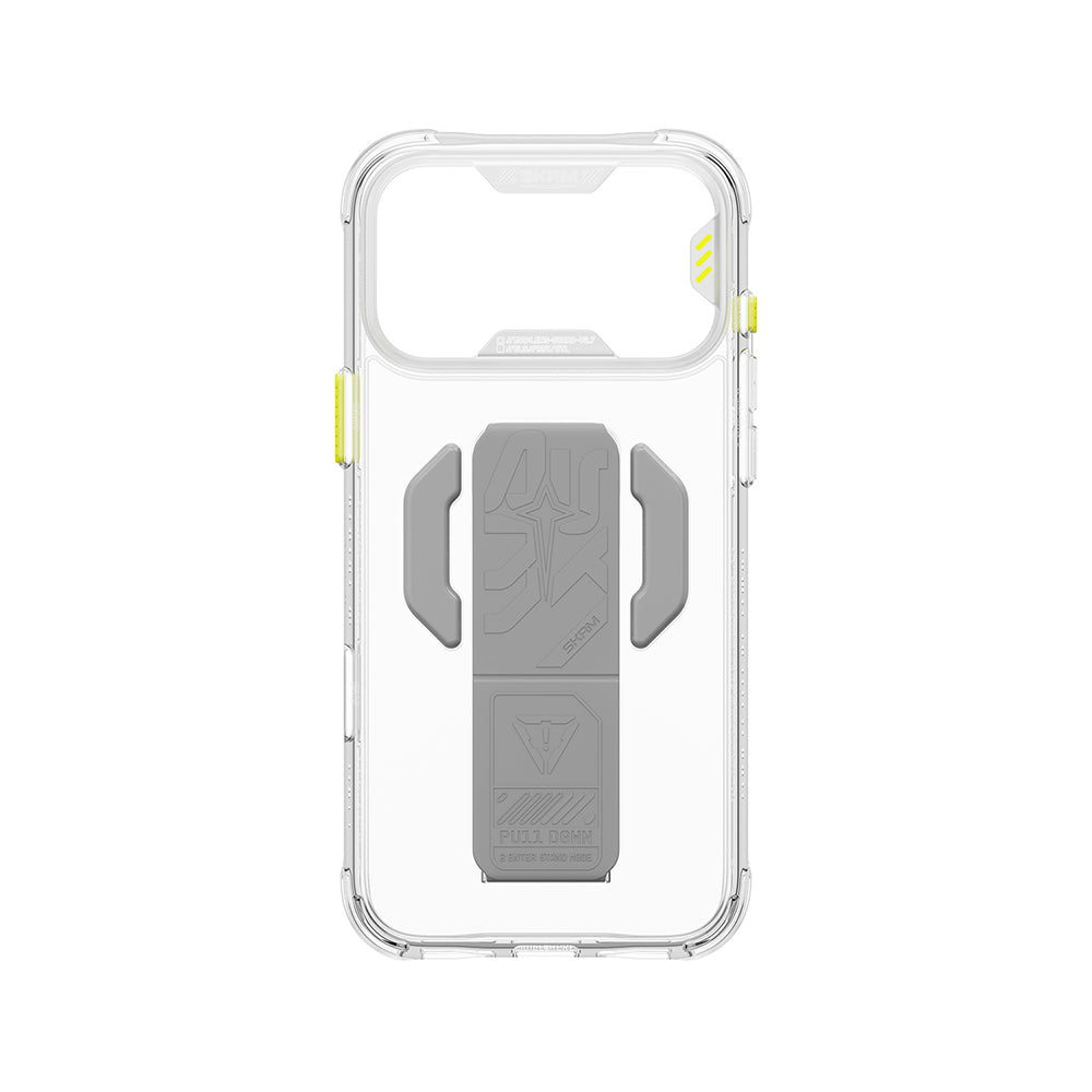 Apple iPhone 18 Pro Max Kılıf M-safe Şarj Özellikli Teknoloji Desenli Skinarma Helio CE Mag Charge Standlı Kapak