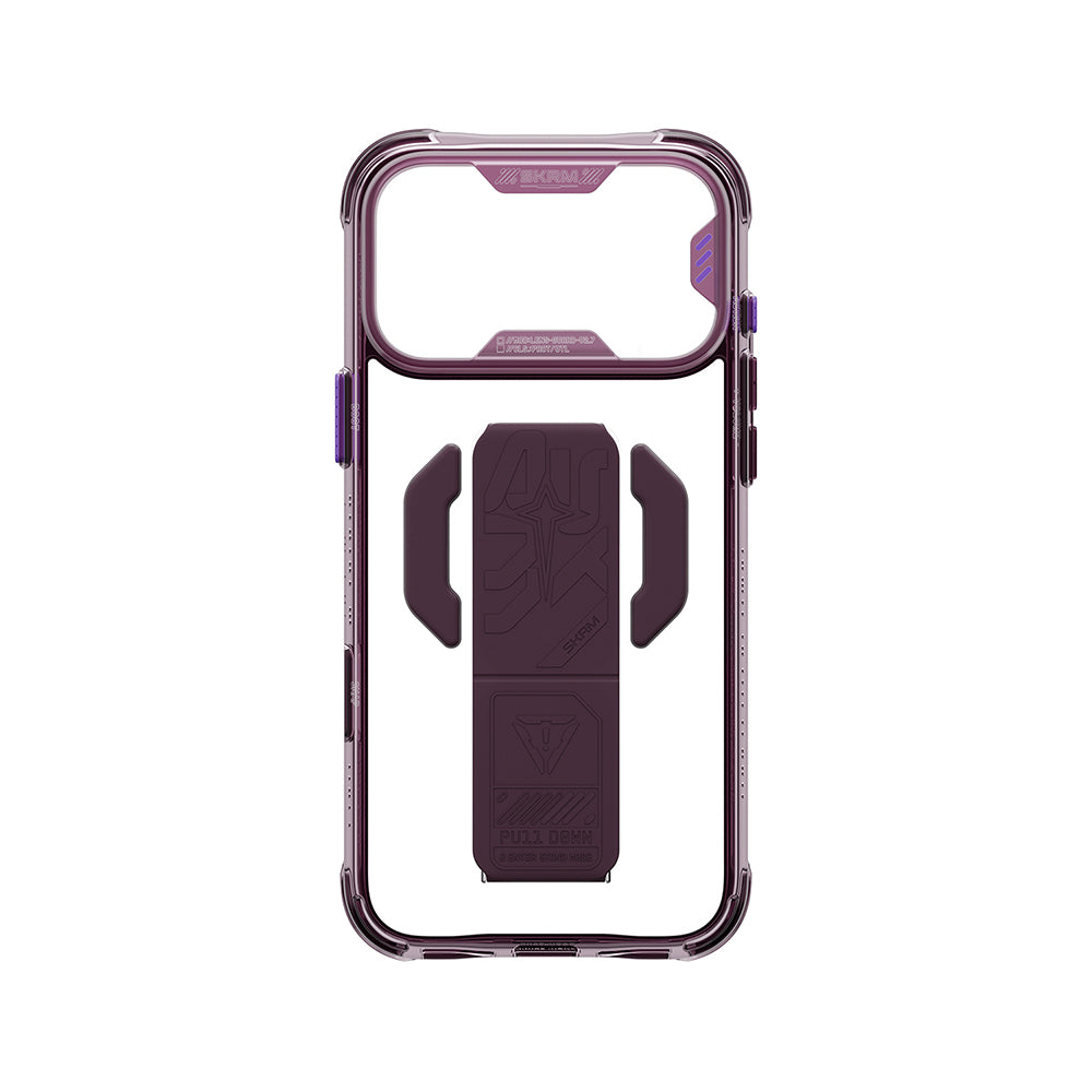 Apple iPhone 18 Pro Max Kılıf M-safe Şarj Özellikli Teknoloji Desenli Skinarma Helio CE Mag Charge Standlı Kapak