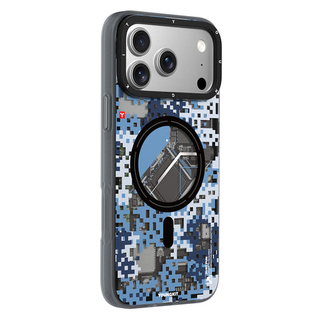 Apple iPhone 18 Pro Max Kılıf M-Safe Şarj Özellikli Youngkit Camouflage Sykell Serisi Kapak