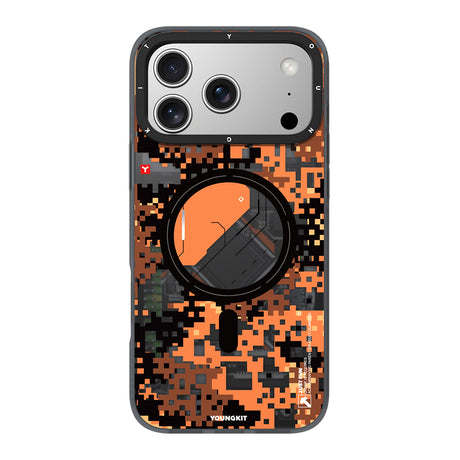 Apple iPhone 18 Pro Max Kılıf M-Safe Şarj Özellikli Youngkit Camouflage Sykell Serisi Kapak
