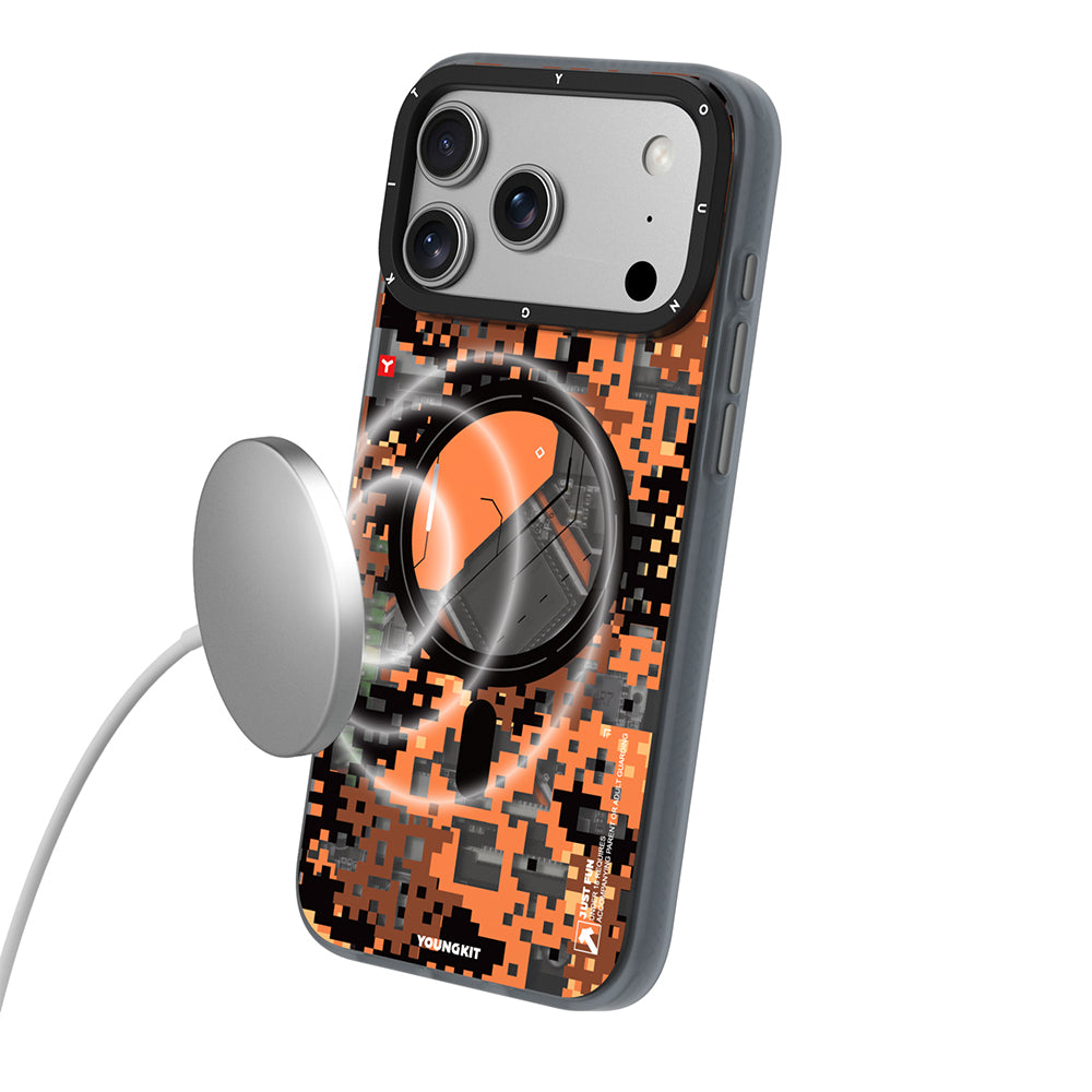 Apple iPhone 18 Pro Max Kılıf M-Safe Şarj Özellikli Youngkit Camouflage Sykell Serisi Kapak
