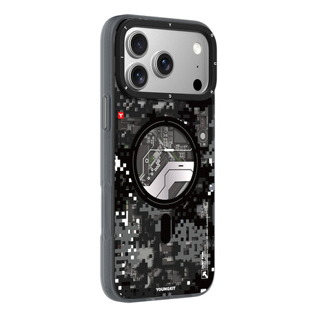 Apple iPhone 18 Pro Max Kılıf M-Safe Şarj Özellikli Youngkit Camouflage Sykell Serisi Kapak