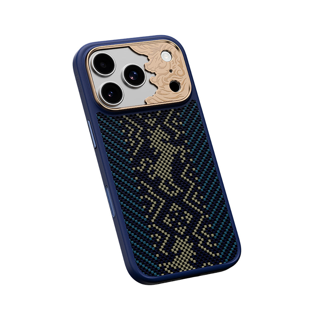 Apple iPhone 18 Pro Max Kılıf M-safe Şarj Özellikli Yükseltilmiş Kamera Çerçeveli Karbon Fiber Tasarımlı Benks Knight ArmorPro Kevlar Kapak
