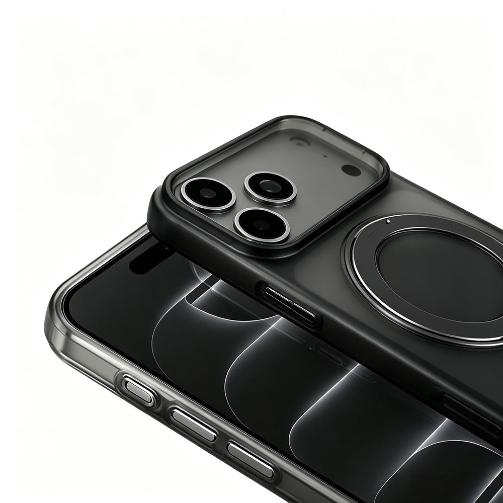 Apple iPhone 18 Pro Max Kılıf M-Safe Şarj Özellikli Zore Luzer 360 Standlı Kapak