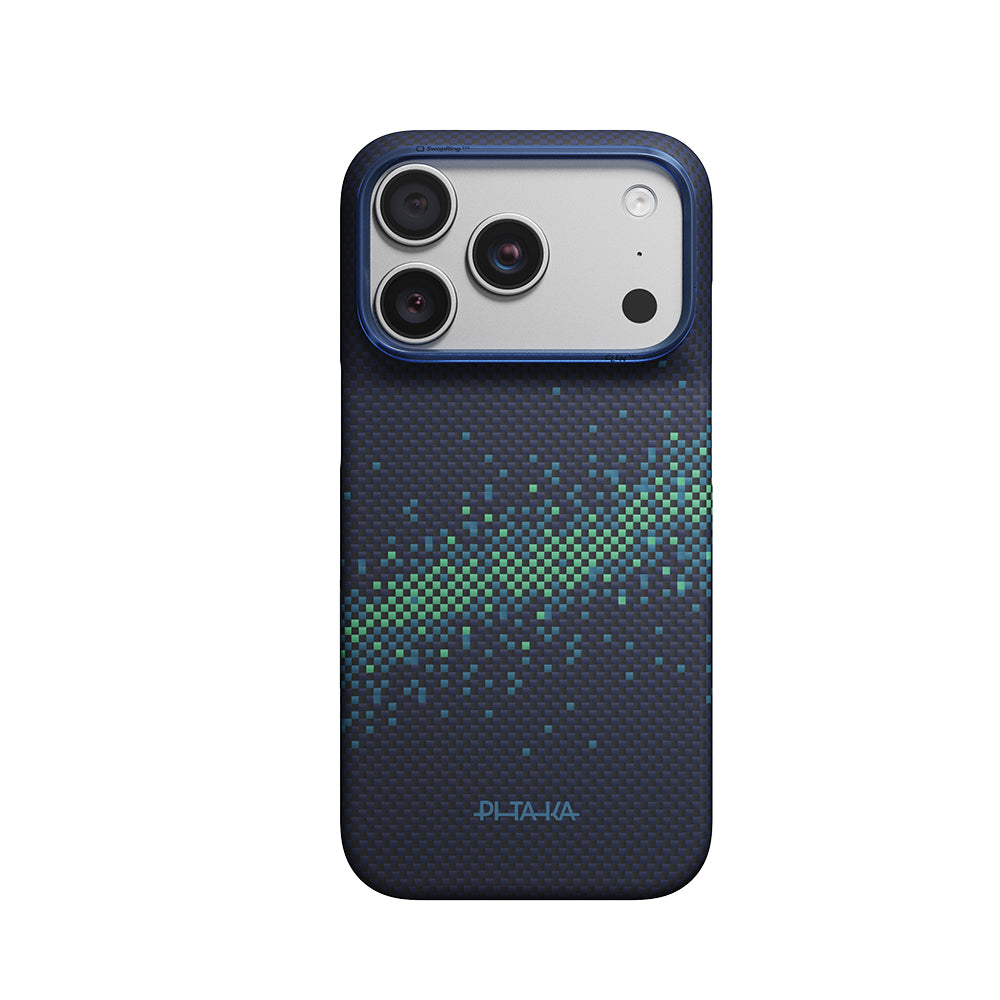 Apple iPhone 18 Pro Max Kılıf Magsafe Şarj Özellikli Aramid Karbon Fiber Pitaka Tactile Woven Starpeak Serisi Milky Way Galaxy Kapak