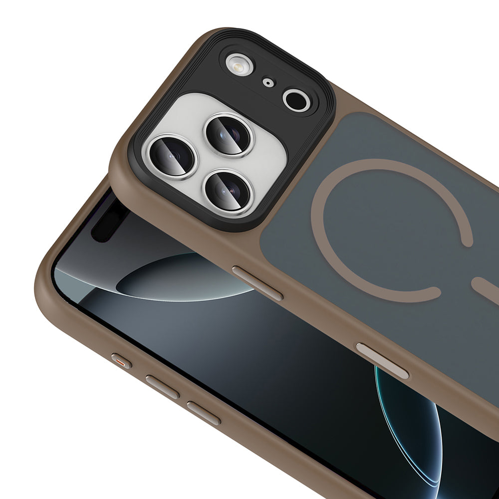 Apple iPhone 18 Pro Max Kılıf Mat Arka Yüzey Wireless Şarj Özellikli Zore Flet M-safe Kapak